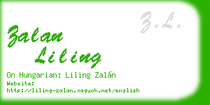 zalan liling business card